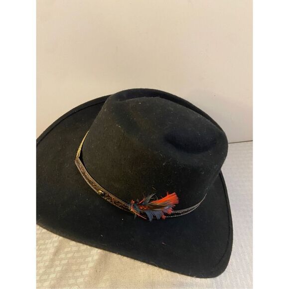 Bee hat Co USA Trailblazer large western Black Wool Felt Jack Daniels - Picture 4 of 4